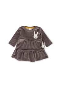 sigikid® - Velours Kleid Schneehase ,  für Babys - grau