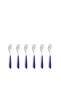 kuppels 6-tlg. Kuchengabel Set - Prisma - indigoblau