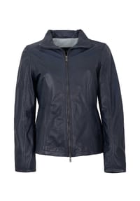 JILANI - Damen Lederjacke Lammnappa navy - navy