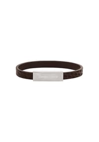EMPORIO ARMANI - Emporio Armani ID-Armband für Herren Leder braun, EGS3251040 - Silber