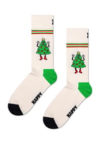 HAPPY SOCKS - Socken Happy Tree, Rippbündchen - 1000 WHITE
