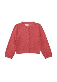 JETTE - Strickjacke, Knopfleiste, für Kinder - 402  CORAL RED