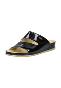ViTAL® - Leder Pantoletten - Schwarz Lack