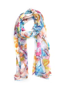collezione alessandro® - Schal Piper mit Blumen und Vögel - multi