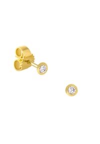 MONCARA - Damen Ohrstecker, 375er Gold, 2 Diamanten zus. ca. 0,10 Karat - Gelbgold