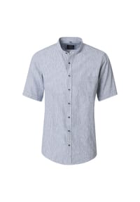 CASAMODA - Herren Leinenhemd Kurzarm uni Casual Fit - Hellblau