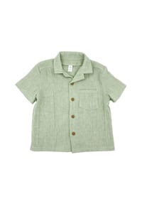 maximo® - GOTS MINI BOY-Hemd, Kragen kurzer Arm, Musselinstoff - altindigo-weiß-streifen