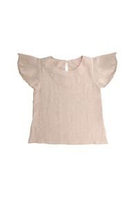 maximo® - GOTS MINI GIRL-Shirt, Flügelärmel, Musselinstoff - beigemeliert