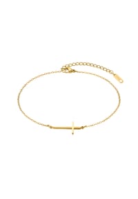 heideman - Fußkette mit Kreuz Tine silberfarben poliert - goldfarben