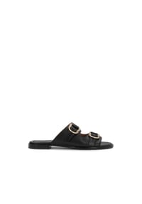 Kazar - Leder-Flip-Flops mit Klettverschluss - Schwarz