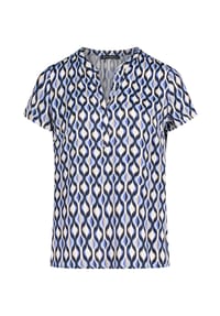 BETTY BARCLAY - Satin-Bluse mit Print - Blau/Weiß