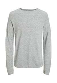 JACK & JONES - Strickpullover Hill Pullover R-Neck - Light Grey Mel.