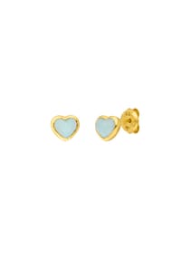 Leaf - VALENTINE Damen Ohrstecker, 925er Silber, Aqua Calcedon - GELBGOLD
