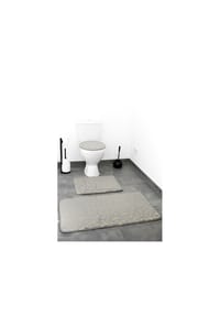 ZELLERFELD - Harmonie 3 Teiliges Bademattenset und Waschbar mit Federmotiv aus Polyester - Anthrazit OneSize