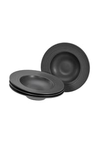 CreaTable - Lava Stone Schwarz, Pastateller 4-tlg - Schwarz