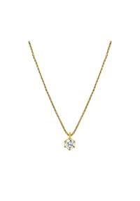 MONCARA - Damen Collier, 375er Gold, 1 Diamant ca. 0,15 Karat - Weißgold