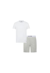 G-STAR RAW - Herren Schlafanzug, kurz - SLATE, Pyjama, Rundhals, Logo, einfarbig - Schwarz