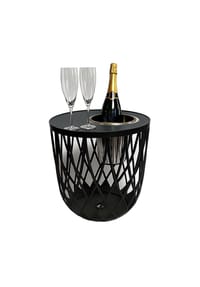COOTAB COOLER TABLE - Beistelltisch mit Edelstahl-Weinkühler Dubai 45 cm schwarz - schwarz