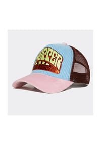 QUEEN KEROSIN - Trucker Cap mit Cord-Front im Vintage Design Chopper - hellblau