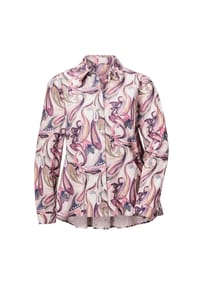 GOLDNER - Kurzgröße:  Blusenshirt mit Paisley-Muster - rosé / gemustert