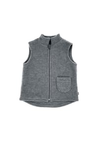 maximo® - GOTS MINI-Weste, Wollfleece  Jerseyfutter, Reißverschluss - braunmeliert