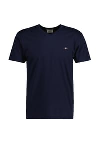 GANT - Herren T-Shirt V-Neck, Slim Fit - SLIM SHIELD V-NECK T-SHIRT, Kurzarm, Cotton - Beige (Oat)