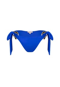 MODA MINX - Bikinihose Irregular Hoop Tie mit tollen Schmuckelementen - Azure Blue