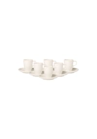Villeroy & Boch Espressotassen mit Untertassen Artesano Original 100 ml 6er Set weiß - ARTESANO - weiß
