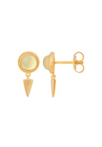 caї - Ohrstecker mit Anhänger 925/- Sterling Silber 1 Prehnit - gelb