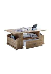 VCM. - Holz Couchtisch mit ausreichend Stauraum | Maße ca. H. 44 x B. 110 x T. 52 cm | Wohnzimmertisch mit Schublade - Junata - Anthrazit / Honig-Eiche