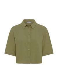 MANGUUN - Hemdbluse, Baumwolle, für Damen - 2 OLIV