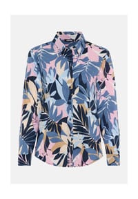 olsen - Bluse mit floralem Allover-Print - Ink Blue
