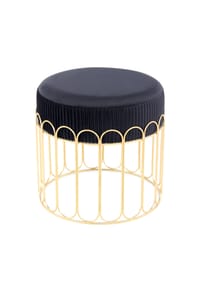 Kayoom - Hocker Cleopatra 425 in schwarz - gold - Schwarz / Gold