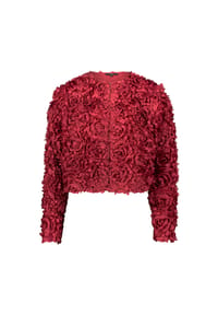 zero - Bolerojacke mit 3D Blumen - Cabernet