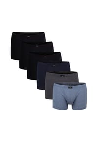GÖTZBURG - Herren Pants 6er Pack - Single Jersey, Unterwäsche Set, Cotton Stretch - Blau/Grau