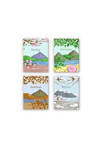 ARTNANAS - ARTNANAS Mini Malen nach Zahlen 4er Set-"4 Jahreszeiten"ohne Rahmen in 15*15CM - 