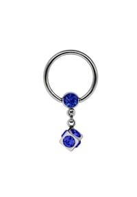 Adelia's - Intimpiercing Ring ,  Kette + Würfel 5,5 mm - türkis