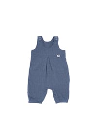 maximo® - GOTS BABY BOY-Overall, 3/4 Länge, Musselinstoff - altindigo-weiß-streifen
