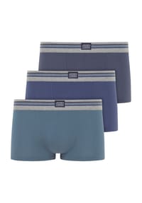 JOCKEY® - Cotton Stretch Pants kurz, 3er Pack, Logo-Bund, für Herren - BLUE MIX