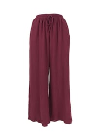 Seasons of April - Weite Musselin Hose mit elastischem Bund AYANA MUSSELIN - Bordeaux