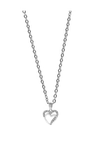 Adelia's - Adelia's Damen 925 Silber Halskette mit Anhänger Herz mit Zirkonia - silber - Herz