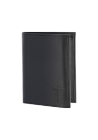oxmox® Leather - Leather Geldbörse RFID Schutz Leder 13 cm - schwarz-circle bloom