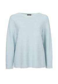 VIA APPIA -DUE- - Pullover Dezenter Pullover mit gestreiftem Allover-Muster - türkis / ecru