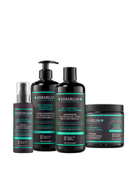 KERARGAN - Feuchtigkeits-Set - Shampoo, Spülung, Haarmaske & Serum mit Kokosöl - weiß