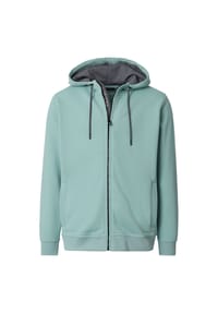CASAMODA - Herren Sweatjacke mit Kapuze uni - Türkis