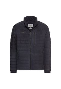 camel active - Lederjacke mit Stehkragen und Brusttasche - Navyblau