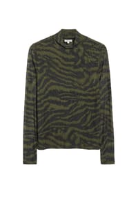 s.Oliver - Langarmshirt, Stehkragen, für Damen - 79A1 GREEN