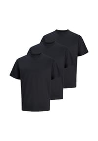 JACK & JONES - T-Shirt 3er Pack Organic Relaxed - Creme / dunkelblau