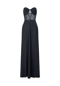MODA MINX - Abendkleid Aimee Slit Dress mit wunderschönem Korsett - black