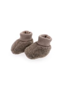 maximo® - GOTS BABY-Schuhe, Wollfleece Strickbund - beigemeliert